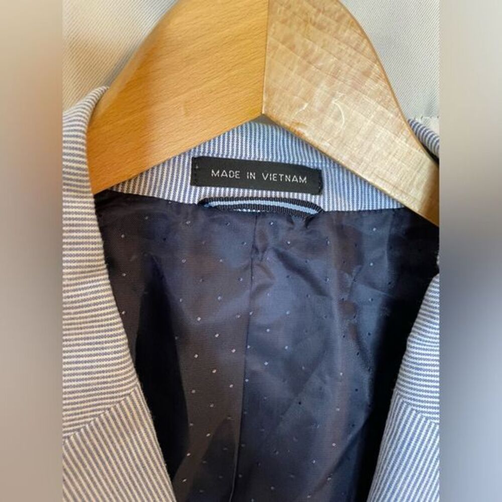 Tommy Hilfiger Light Blue Striped Blazer Sports Coat Mens Size 44 - Picture 6 of 10